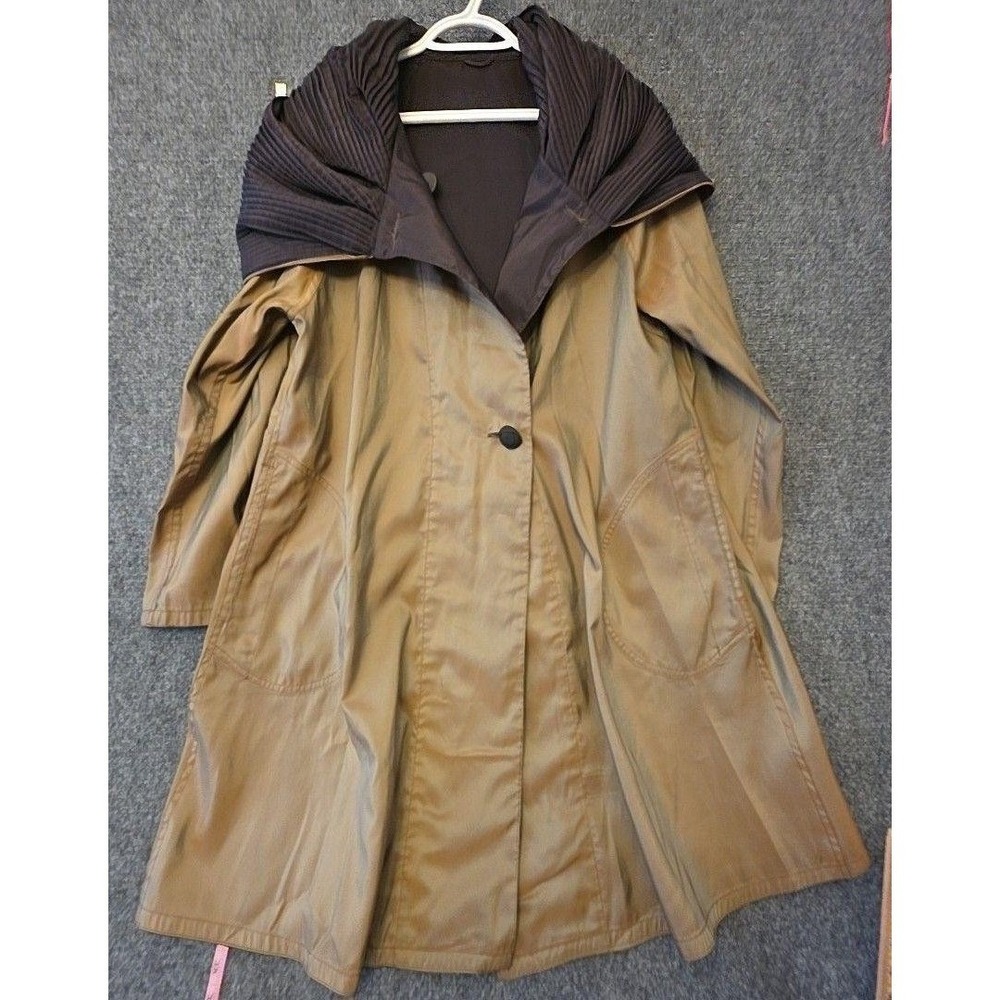 Mycra Pac Raincoat Womens 0-P Brown Donatella Reversible Coat Oversize Longline